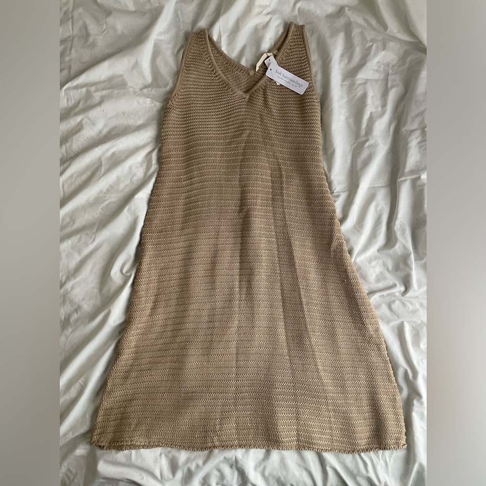 Gold beige soft surroundings knit dress